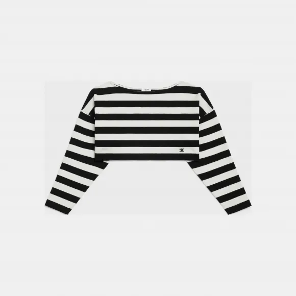 思琳/Celine 条纹棉质短款女式套衫 2X877540I.38OW.L