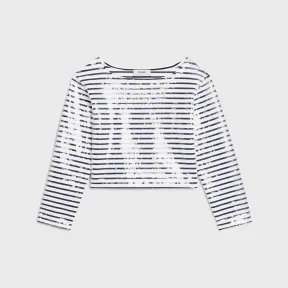 思琳/Celine 女士 条纹棉质平纹针织刺绣女式套衫 2X93F314P.01MA.L