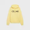 思琳/Celine 女士 CELINE棉质抓毛宽松连帽衫 - 黄色 / 黝黑色 2Y369670Q.11LK