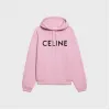 思琳/Celine 女士 CELINE棉质抓毛宽松连帽衫 - 淡玫瑰粉红 / 黝黑色 2Y369670Q.24IA