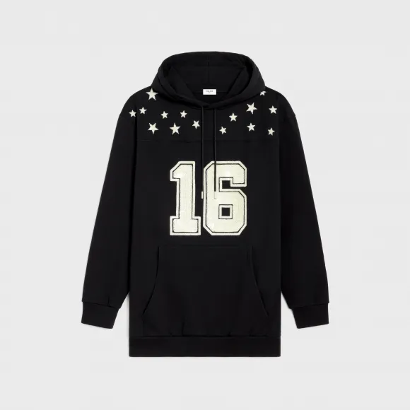 思琳/Celine 男士 16刺绣棉质植绒连帽衫 2Y86B670Q.38AW.L