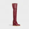 思琳/Celine 女士 Manon Wedge 小牛皮过膝靴 335373190C.28BD