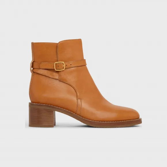 思琳/Celine 女士 小牛皮Celine Folco皮靴 - 黄褐色 344683190C.04LU