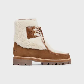 思琳/Celine Margaret 牛皮绒面革和羊毛革系带毛皮靴 345133608C.04LU.34