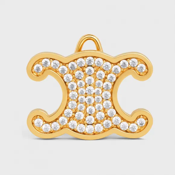 思琳/Celine 女士 TRIOMPHE金色饰面黄铜和水晶发饰 460MC6BCZ.35OR