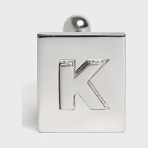 思琳/Celine 男士 Alphabet 铑银色饰面黄铜字母K袖扣 46C0K6BRA.36SI