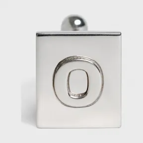 思琳/Celine 男士 Alphabet 铑银色饰面黄铜字母O袖扣 46C0O6BRA.36SI