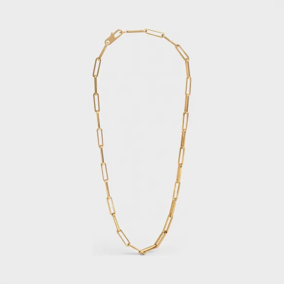 思琳/Celine 女士 Chaîne Plate 镀金银质颈圈 46Q916SIV.35OR