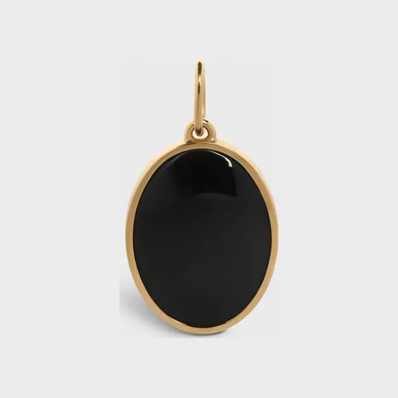 思琳/Celine 女士 Celine Separables 金色饰面和缟玛瑙黄铜小石吊坠 - 金色 / 缟玛瑙 46T186ONB.38GX