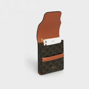 思琳/Celine 女士 Triomphe帆布及羊皮扑克牌盒 - 黝黑色 / 黝黑色 4M0042AAO.38NN