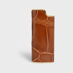 思琳/Celine 女士 小号黄铜和鳄鱼皮革打火机盒 4M0064AAS.04LU