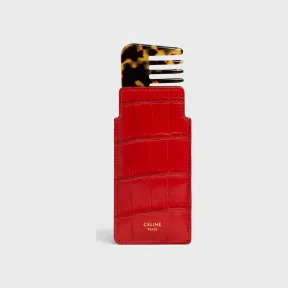 思琳/Celine 女士 鳄鱼皮小型发梳 - 红色 4M1054DPI.27ED