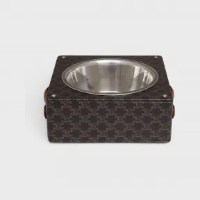 思琳/Celine 女士 标志印花柔软羊皮革和牛皮革单个狗粮碗 4M1443DAL.04LI