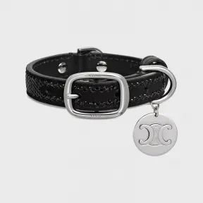 思琳/Celine 超小号钻饰牛皮绒面革细狗项圈 4M1553AKO.38SI