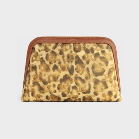 思琳/Celine 中号豹纹印花标志印花牛皮革化妆包 4M1632AMN.19LE