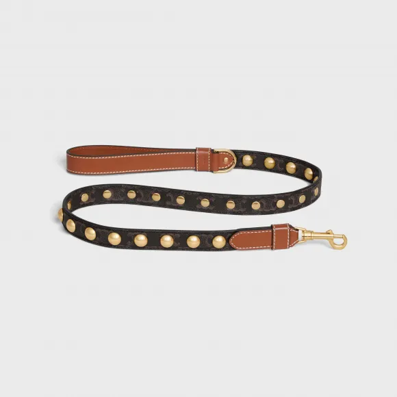 思琳/Celine 女士 标志印花牛皮革饰钉粗牵引绳 4M1742EAV.04LI