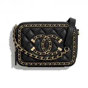 香奈儿/Chanel 链子小包  羊皮革与亮金色金属  黑 A84452-B02823-94305