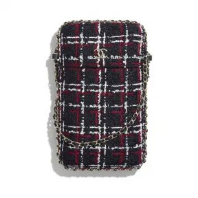 香奈儿/Chanel 链子小包  斜纹软呢与金色金属  海军蓝、白与红 A94471-B02972-MH694