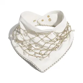 香奈儿/Chanel 白、珍珠白与水晶. 印花头巾 AA1188_Y11932_1E262