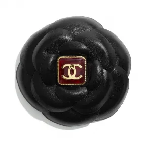 香奈儿/Chanel 发夹  小羊皮、名贵树脂与金色金属  黑与酒红 AA7354-B04767-N9914