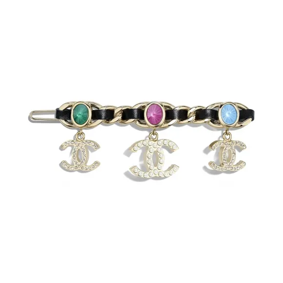 香奈儿/Chanel 金、珍珠白、黑、水晶与多色. 发夹 AB2960_B01966_N5486