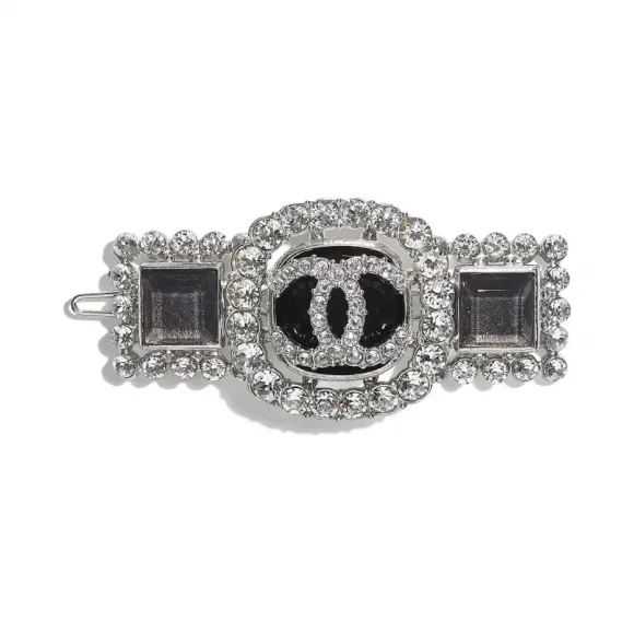 香奈儿/Chanel 发夹  金属、琉璃与水钻  银、黑、蓝与水晶 AB5347-B04662-N9849