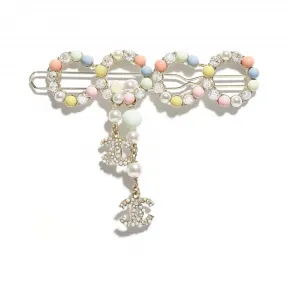 香奈儿/Chanel 发夹  金属、天然宝石、淡水珍珠、琉璃珍珠与水钻  金、多色与水晶 AB5741-B04932-NB263