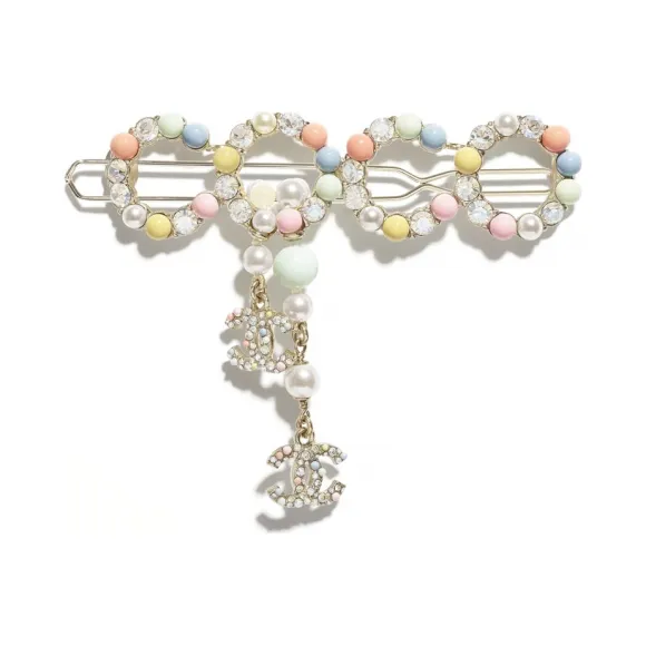 香奈儿/Chanel 发夹  金属、天然宝石、淡水珍珠、琉璃珍珠与水钻  金、多色与水晶 AB5741-B04932-NB263