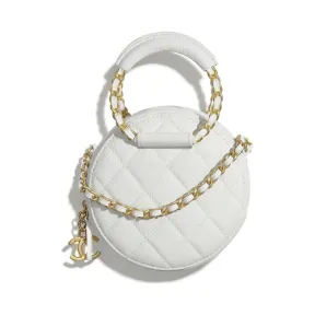 香奈儿/Chanel 链子小包  颗粒压花亮面小牛皮与金色金属  白 AP1176-B02301-10601