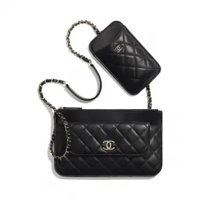 香奈儿/Chanel 链子小包  羊皮革与金色金属  黑 AP1193-B02792-94305