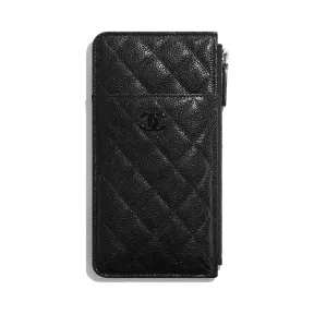 香奈儿/Chanel 手机壳与卡套  颗粒压花小牛皮与亮漆面金属  黑 AP1422-B02855-94305