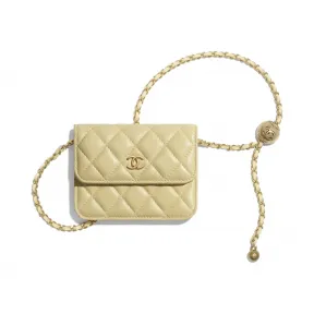 香奈儿/Chanel 链子小包  羊皮革与金色金属  黄 AP1628-B02916-NA105