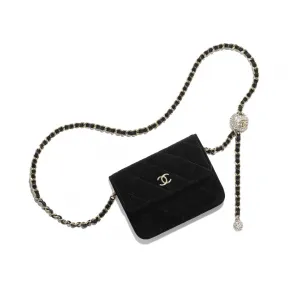 香奈儿/Chanel 链子小包  絲絨、水晶及金色金屬  黑 AP1628-B03808-94305