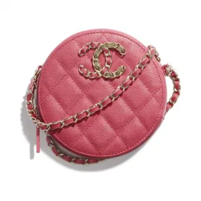 香奈儿/Chanel 链子小包  颗粒压花小牛皮与金色金属  粉红 AP1805-B04432-N9310