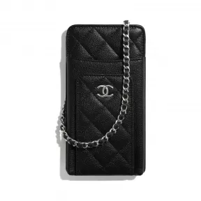 香奈儿/Chanel 链子小包  颗粒压花小牛皮、织物与银色金属  黑、海军蓝与白 AP1933-B04793-N4747