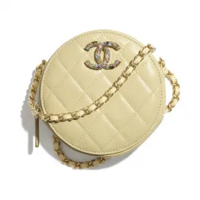 香奈儿/Chanel 链子小包  小羊皮、 锆合金与金色调金属  黄 AP1944-B04833-NA105