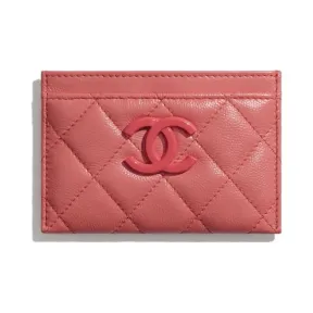 香奈儿/Chanel 卡套  颗粒压花小牛皮与亮漆面金属  珊瑚色 AP1967-B04836-NB251