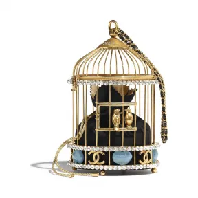 香奈儿/Chanel 晚宴包  小羊皮、珐琅、水钻与金色金属  金与黑 AS1941-B03709-N4738