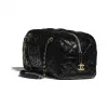 香奈儿/Chanel 大号保龄球包  亮色皱纹小牛皮与金色金属  黑 AS2267-B04650-94305