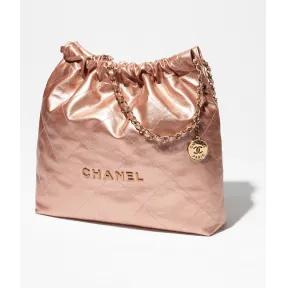 香奈儿/Chanel 金属质感小牛皮与粉金色金属 - 红铜色, CHANEL 22 手袋 — 精品 香奈儿 AS3261B10691NN728