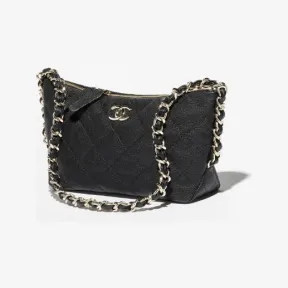 香奈儿/Chanel 小号流浪包 颗粒压花亮面小牛皮与金色金属 黑 AS4320B1555194305