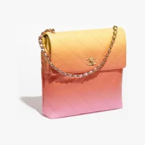 香奈儿/Chanel 大号嬉皮包 渐变小牛皮与金色金属 粉红、橘与黄 AS4632B15040NT620