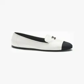 香奈儿/Chanel 平底便鞋 - 羊皮革与罗缎  白与黑 — 精品 香奈儿 G45276B14422NS082 G45276B14422NS082
