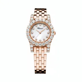 萧邦/Chopard Happy Diamonds系列 自动机械机芯 18K玫瑰金 女表 10A377-5001