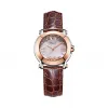 萧邦/Chopard Happy Diamonds系列 石英机芯 18k玫瑰金/精钢 女表 278509-6002