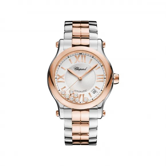 萧邦/Chopard Happy Diamonds系列 自动机械机芯 18K玫瑰金和精钢 女表 278559-6002