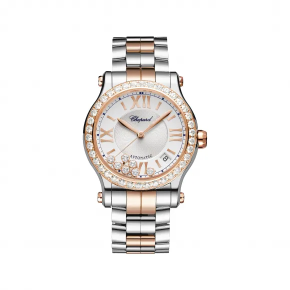 萧邦/Chopard Happy Sport系列 36MM 18K玫瑰金和精钢 自动机械机芯 女表 278559-6025
