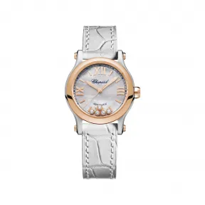 萧邦/Chopard Happy Diamonds系列 自动机械机芯 精钢，18K玫瑰金表圈经抛光处理 女表 278573-6018