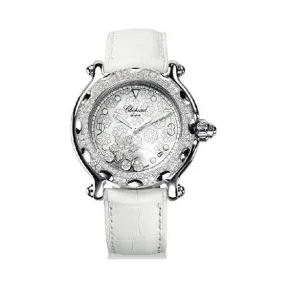 萧邦/Chopard Happy Diamonds系列 石英机芯 18K白金 镶钻 女表 288946-2001