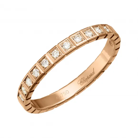 萧邦/Chopard ICE CUBE 戒指 827702-5290 18kt玫瑰金镶钻 粉红金色